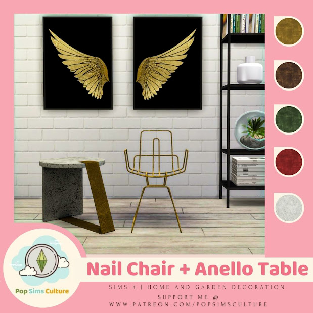 Sims 4 Nail Chair + Anello Table Set at PopSims Culture