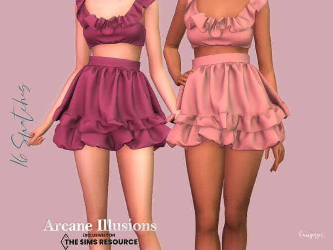 Sims 4 Arcane Ilusions   Ruffle Skirt by laupipi at TSR