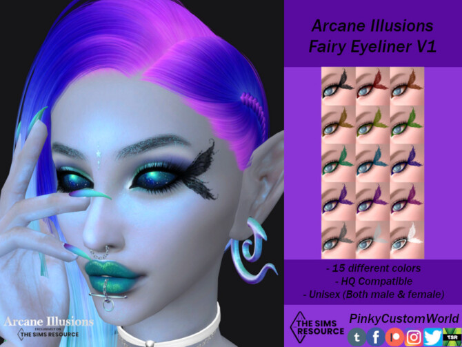 Sims 4 Arcane Illusions   Fairy Eyeliner V1 by PinkyCustomWorld at TSR