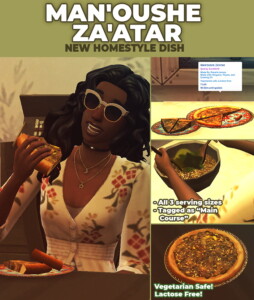 Man’oushe Za’atar Custom Recipe at Mod The Sims 4