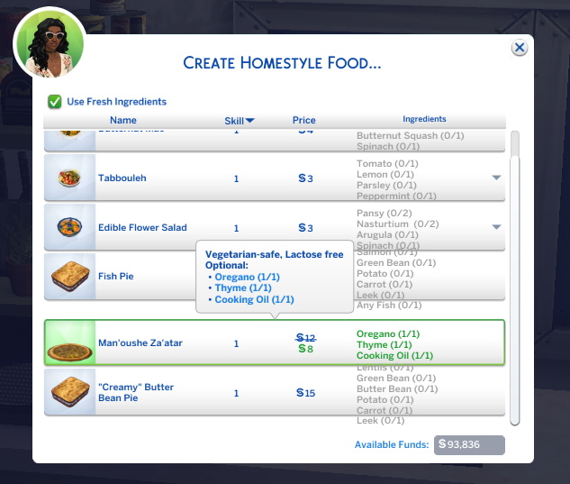 Sims 4 Manoushe Zaatar Custom Recipe at Mod The Sims 4