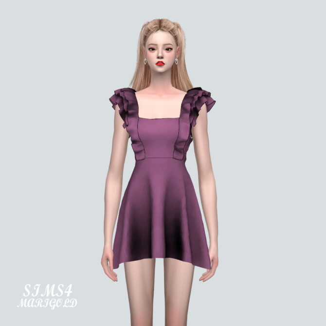 Sims 4 Lovely 3 Frill Mini Dress at Marigold