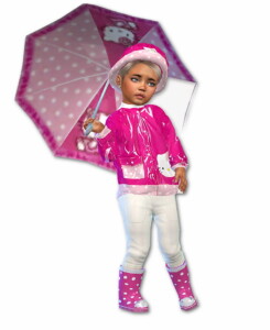 Kitty Rain Set for Toddler Girls at Sims4-Boutique
