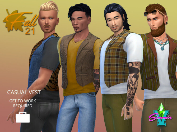 Sims 4 Fall21 Casual Vest by SimmieV at TSR