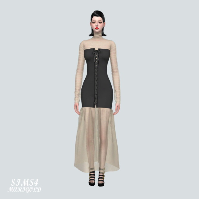 Sims 4 Ribbon Mini Dress 777 STT at Marigold