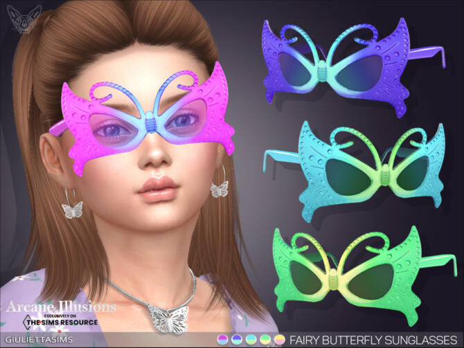 Sims 4 Arcane Illusions   Fairy Butterfly Sunglasses For Kids by feyona at TSR