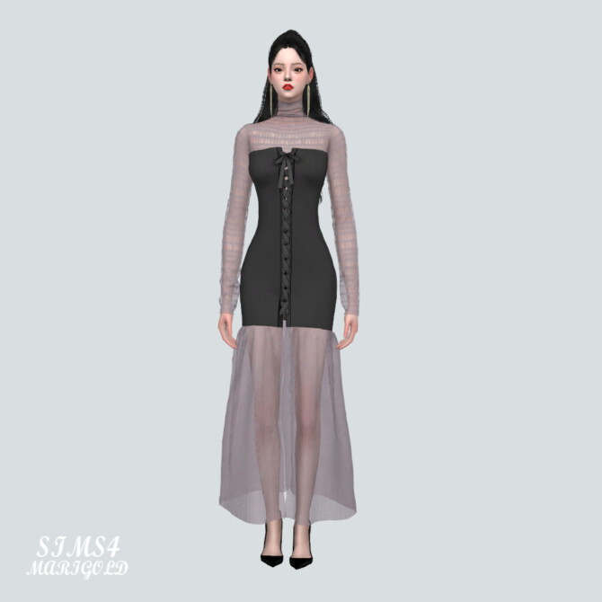Sims 4 Ribbon Mini Dress 777 STT at Marigold