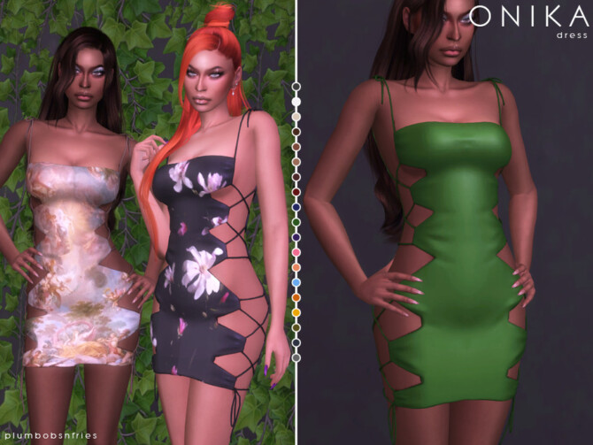 Sims 4 ONIKA dress by Plumbobs n Fries at TSR
