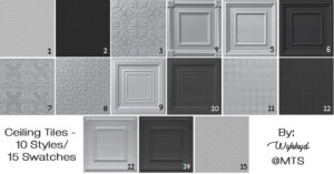 Ceiling Tiles Default Replacements by Wykkyd at Mod The Sims 4