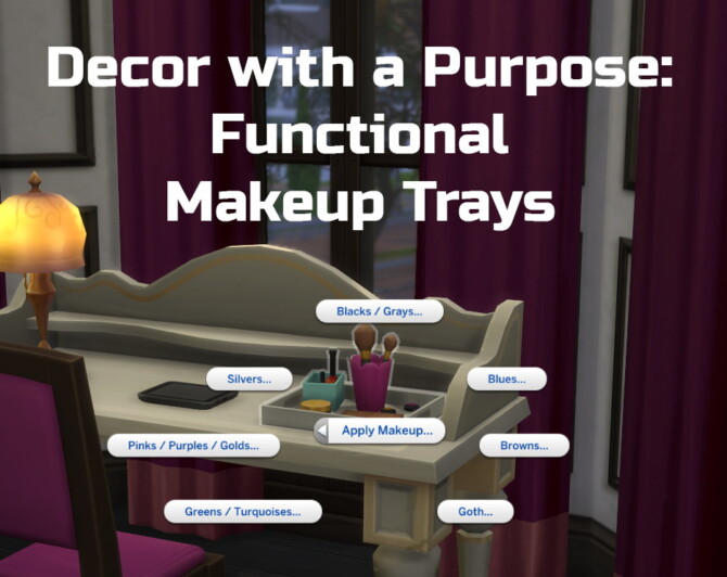 Sims 4 Decor with a Purpose: Functional Makeup Trays by Ilex at Mod The Sims 4