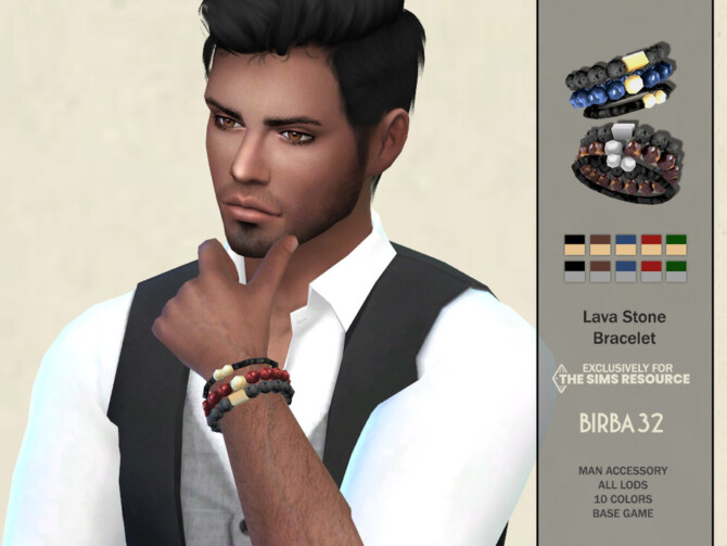Sims 4 Lava Stone Bracelet by Birba32 at TSR