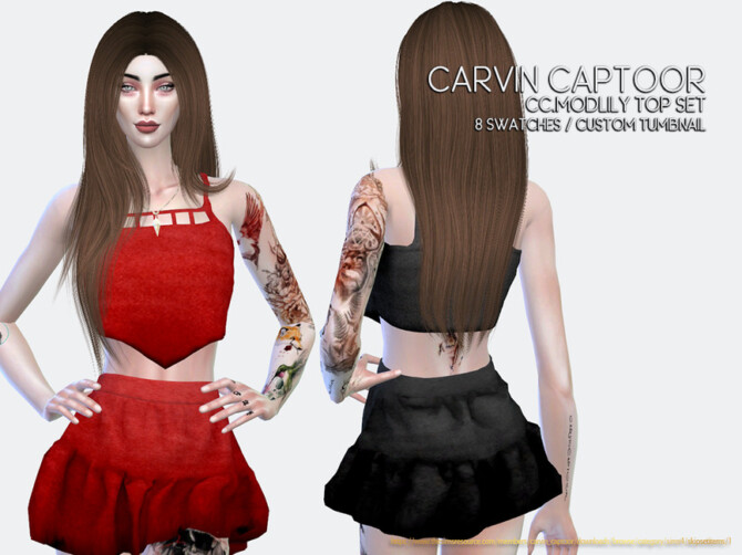 Sims 4 Modlily Top Set by carvin captoor at TSR