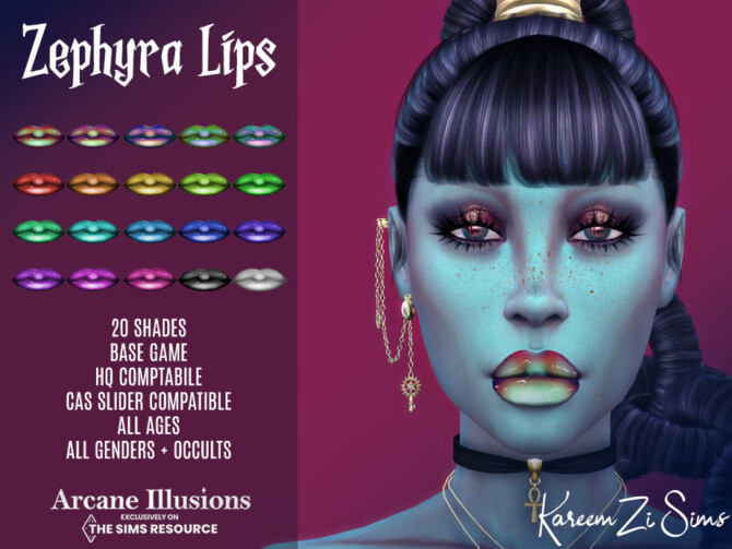 Sims 4 Arcane Illusions   Zephyra Lips by KareemZiSims at TSR