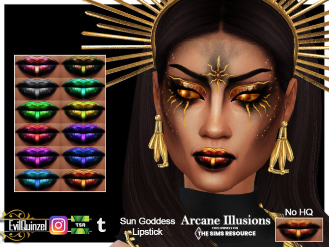 Sims 4 Arcane Illusions   Sun Goddess Lipstick by EvilQuinzel at TSR