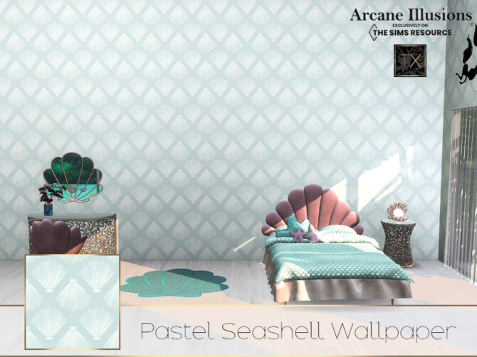 Sims 4 Arcane Illusions   Pastel Seashell Wallpaper by theeaax at TSR