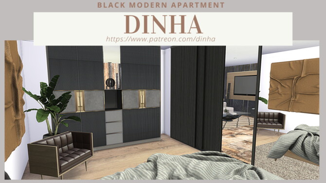 Sims 4 BLACK MODERN HOUSE at Dinha Gamer