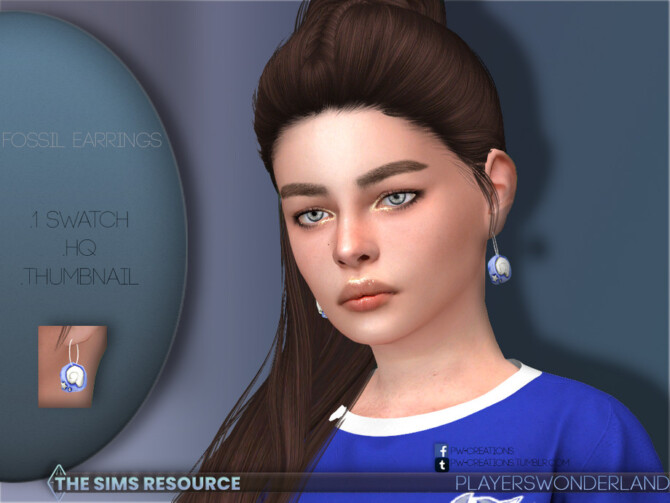 Sims 4 Fossil Earrings KIDS by PlayersWonderland at TSR