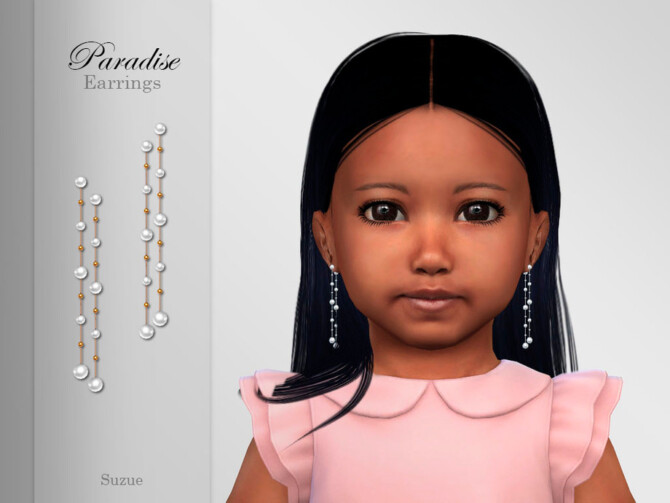 Sims 4 Paradise Earrings Toddler by Suzue at TSR