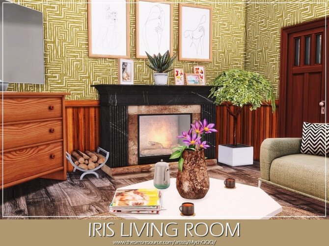 Sims 4 Iris Living Room by MychQQQ at TSR