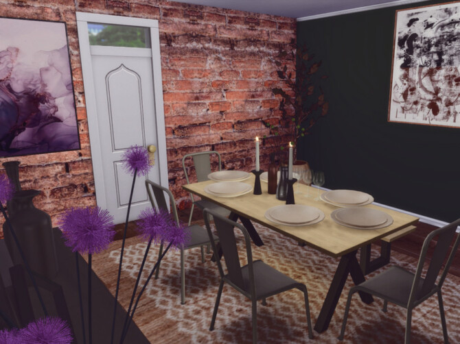 Sims 4 Industrella Dining Room by GenkaiHaretsu at TSR