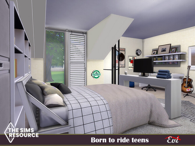 Sims 4 Born to ride teens Bedroom by evi at TSR