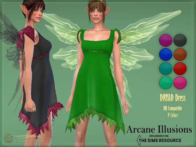 Sims 4 Arcane Illusions Dryad Dress by Harmonia at TSR