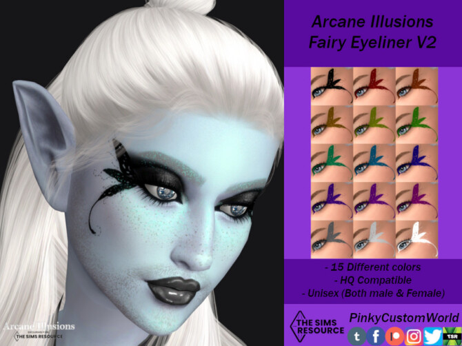 Sims 4 Arcane Illusions   Fairy Eyeliner V2 by PinkyCustomWorld at TSR