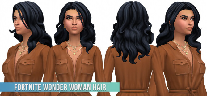 Sims 4 Fortnite Wonder Woman Hair Conversion/Edit at Busted Pixels