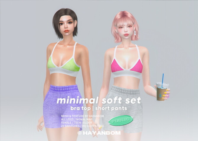 Sims 4 MINIMAL SOFT SET at Hayanbom