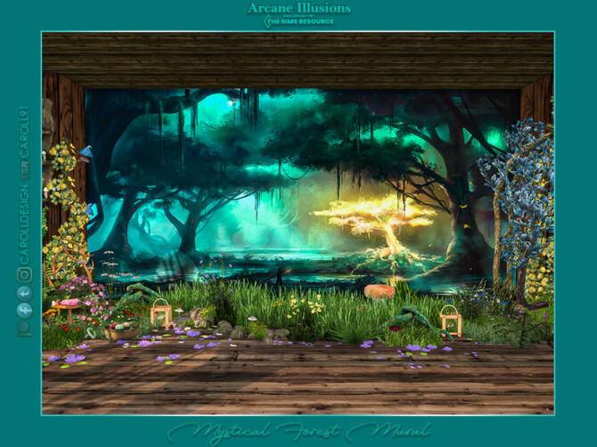 Sims 4 Arcane Illusions Mystical Forest Mural by Caroll91 at TSR