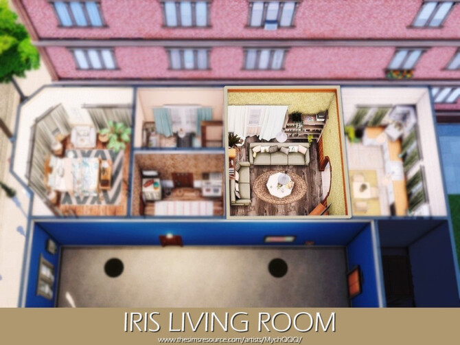 Sims 4 Iris Living Room by MychQQQ at TSR