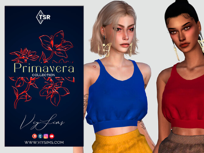 Sims 4 PRIMAVERA Collection TOP FOR FLORAL SET [II] by Viy Sims at TSR