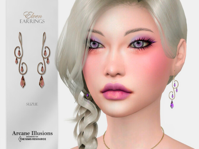 Sims 4 Arcane Illusions Elven Earrings by Suzue at TSR