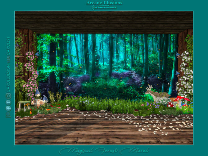 Sims 4 Arcane Illusions Magical Forest Mural by Caroll91 at TSR