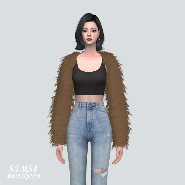 Sims 4 Fur Cardigan at Marigold