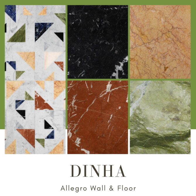 Sims 4 Allegro: Wall & Floor | 6 Swatches at Dinha Gamer
