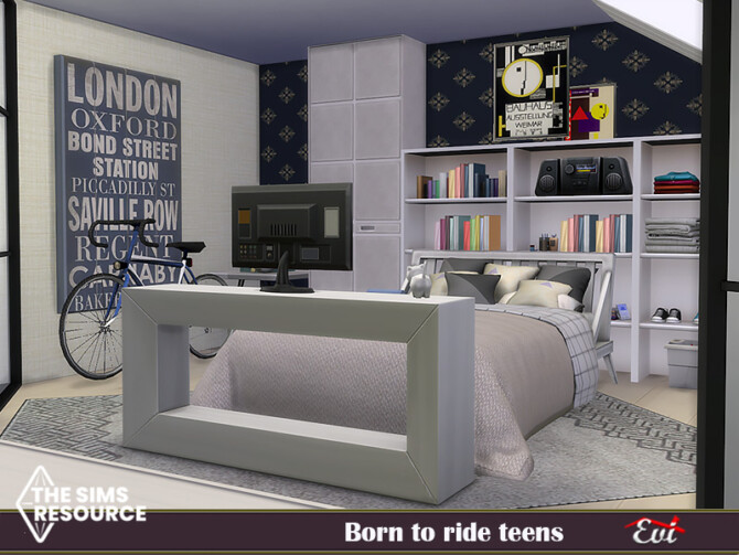 Sims 4 Born to ride teens Bedroom by evi at TSR