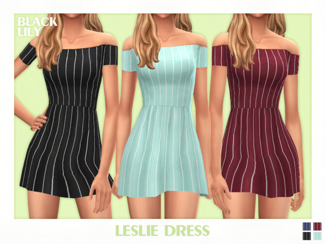 Sims 4 Leslie Dress by Black Lily at TSR