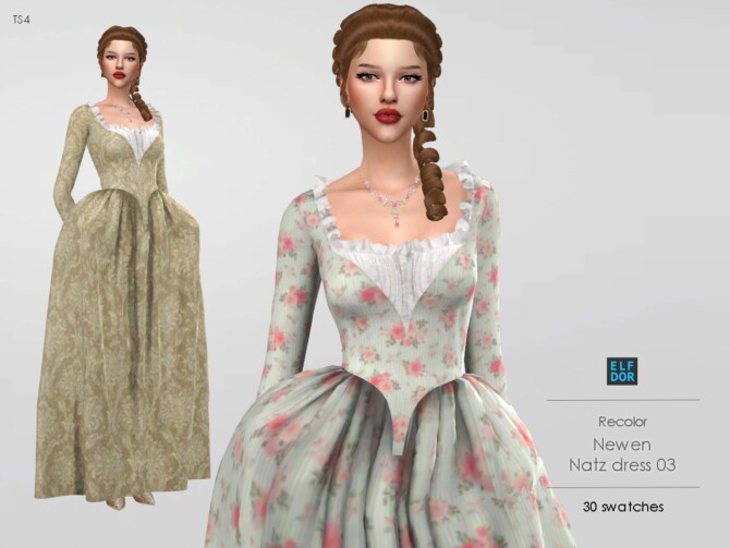 Sims 4 Newen Natz Dress 03 RC at Elfdor Sims