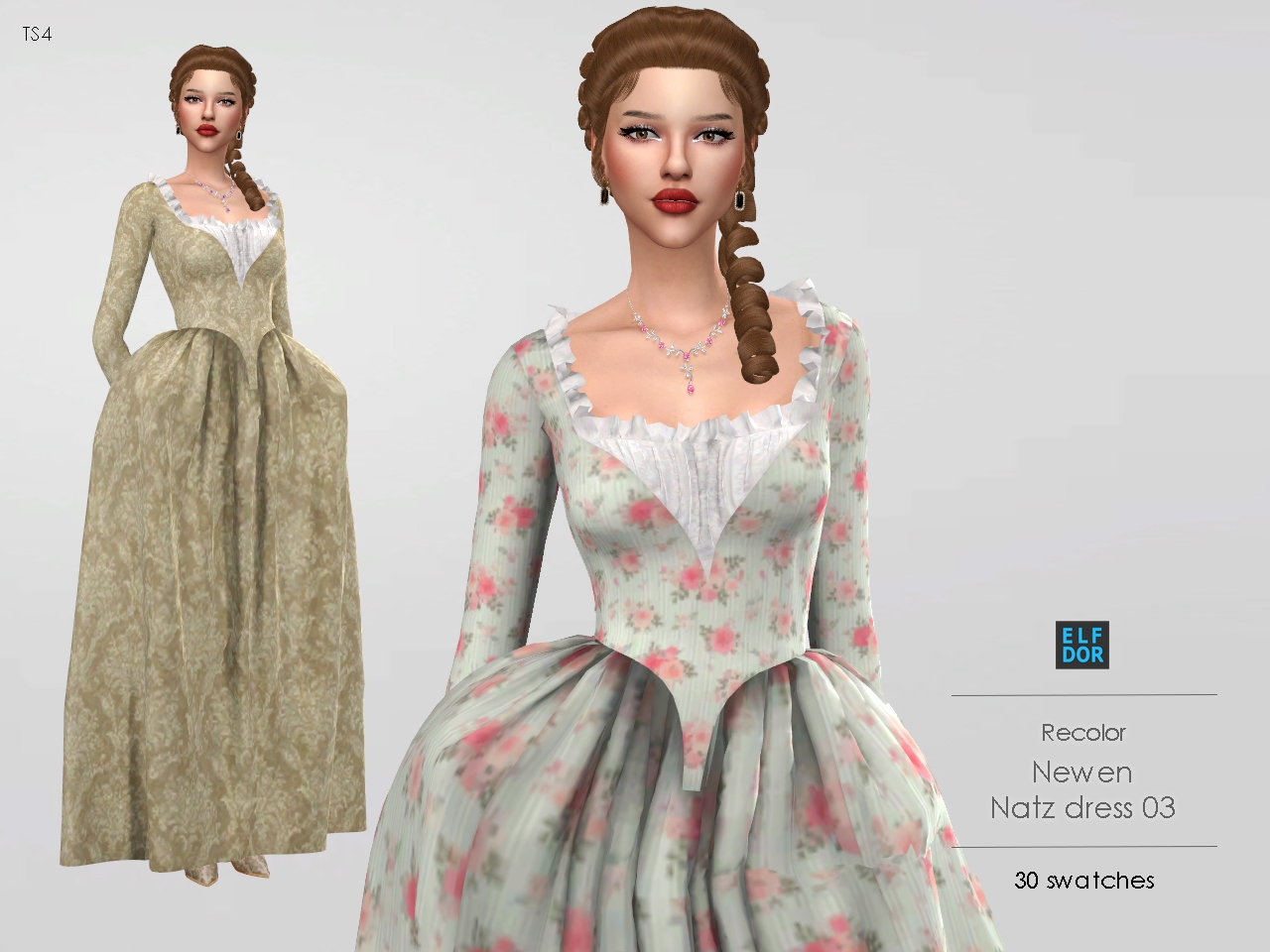 Newen Natz Dress 03 RC at Elfdor Sims » Sims 4 Updates