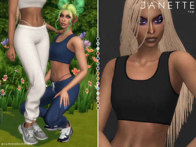 Sims 4 JANETTE top by Plumbobs n Fries at TSR