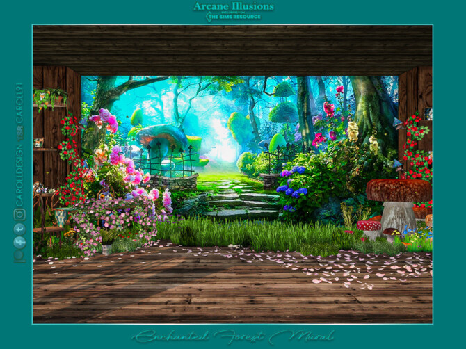 Sims 4 Arcane Illusions Enchanted Forest Mural by Caroll91 at TSR