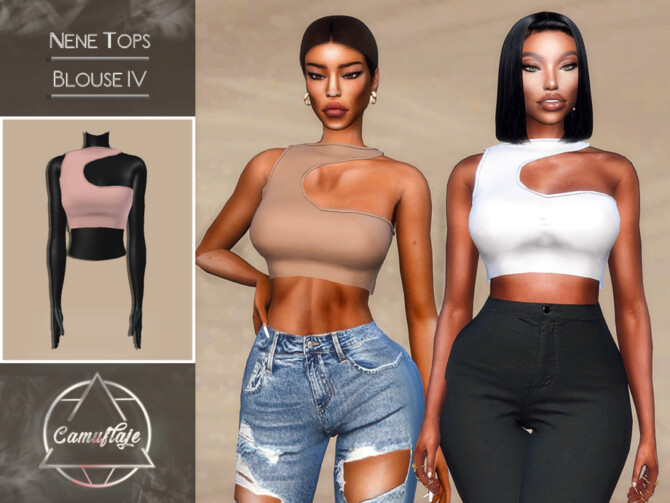 Sims 4 Nene Tops Blouse IV by Camuflaje at TSR