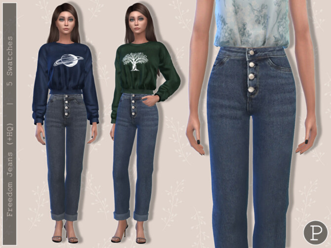 Sims 4 Freedom Jeans ( Rolled ) by Pipco at TSR