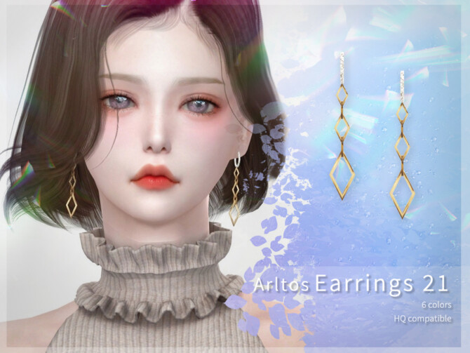 Sims 4 Geometric earrings 21 by Arltos at TSR
