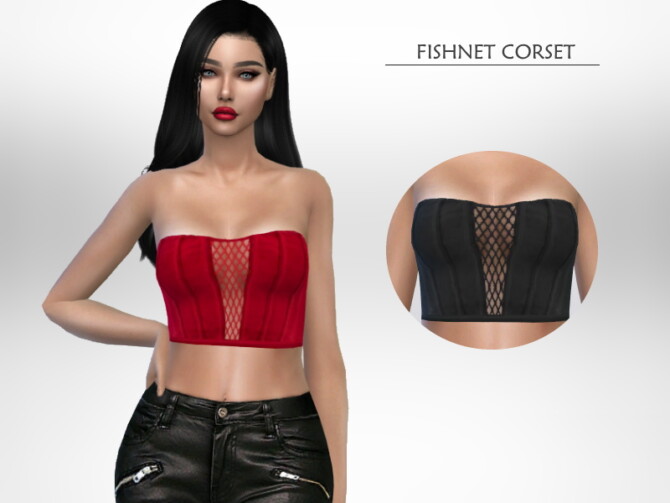 Sims 4 Fishnet Corset by Puresim at TSR