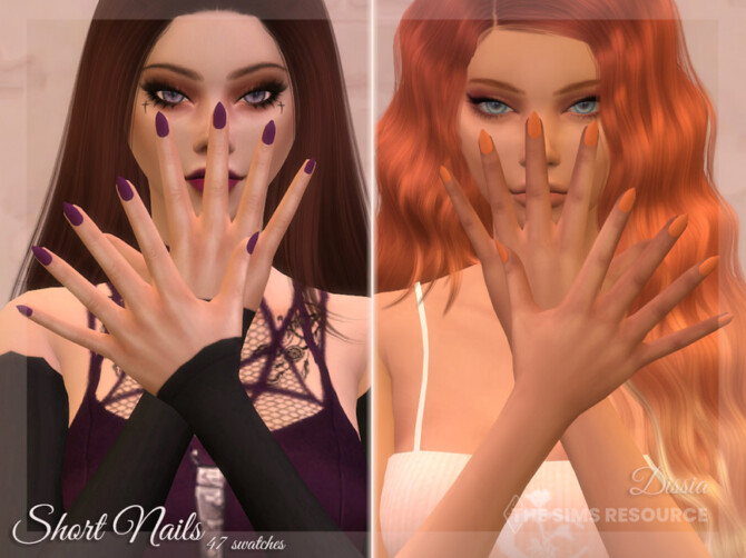 Sims 4 Short Nails by Dissia at TSR