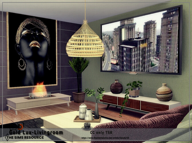 Sims 4 Gold Lux Livingroom by Danuta720 at TSR