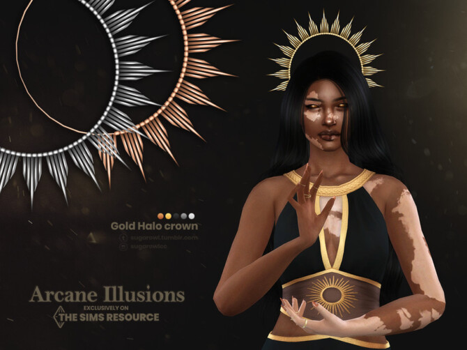 Sims 4 Arcane Illusions | Gold Halo crown by sugar owl at TSR