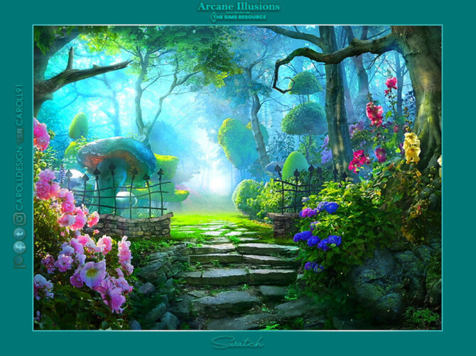 Sims 4 Arcane Illusions Enchanted Forest Mural by Caroll91 at TSR